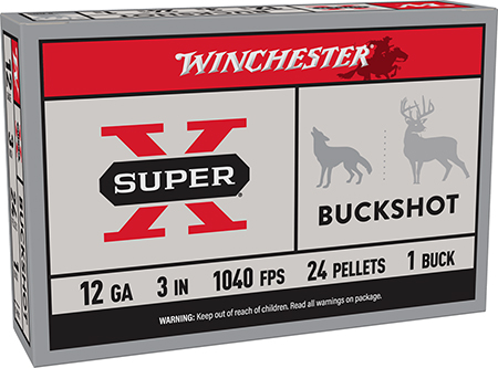 Winchester Ammo XB1231 Super X  12Gauge 3" 1Buck Shot 5 Per Box/50 Case