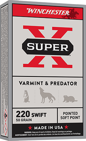 Winchester Ammo X220S Super X  220Swift 50gr Jacketed Soft Point 20 Per Box/10 Case