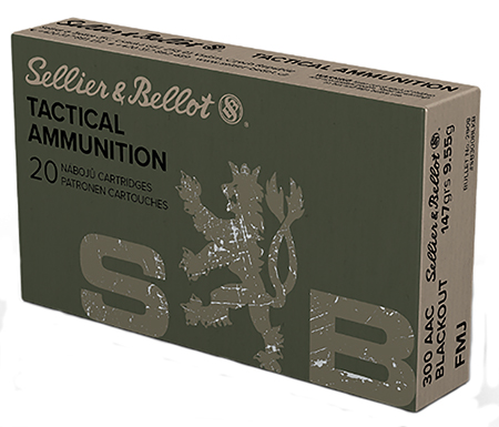 Sellier  &  Bellot SB300BLKB Rifle  300Blackout 147gr Full Metal Jacket 20 Per Box/50 Case