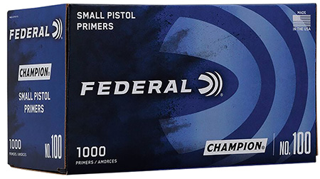 Federal 100 Champion Small Pistol Multi Caliber Handgun 1000 Per Box/5 Case