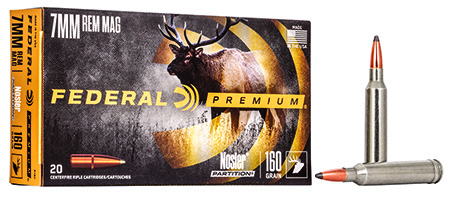Federal P7RF Premium  7mmRemMag 160gr Nosler Partition 20 Per Box/10 Case