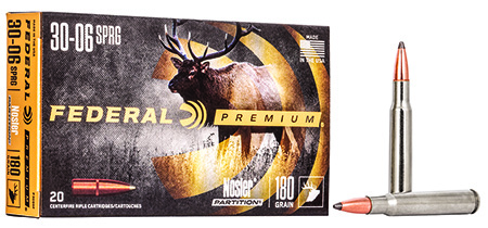 Federal P3006F Premium  30-06Springfield 180gr Nosler Partition 20 Per Box/10 Case