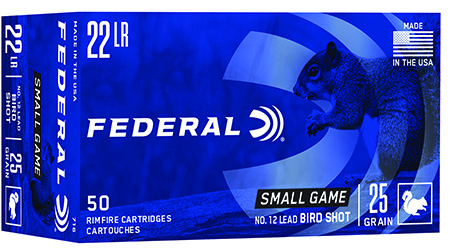 Federal 716 Small Game  &  Target  22LR 25gr #12 Lead Bird Shot 50 Per Box/50 Case