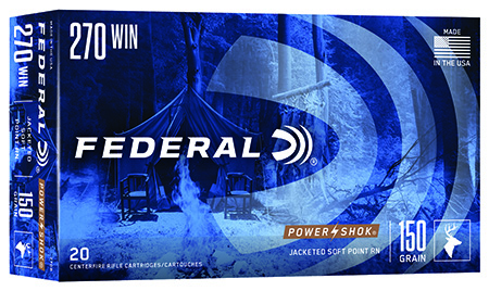 Federal 270B Power-Shok  270Win 150gr Jacketed Soft Point 20 Per Box/10 Case
