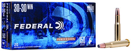 Federal 3030A Power-Shok  30-30Win 150gr Jacketed Soft Point 20 Per Box/10 Case