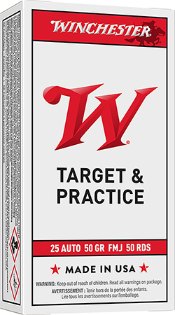 Winchester Ammo Q4203 USA  25ACP 50gr Full Metal Jacket 50 Per Box/10 Case