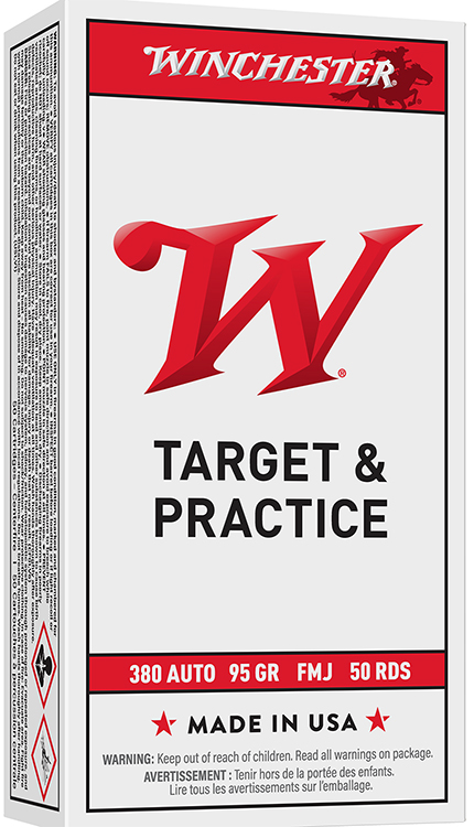 Winchester Ammo Q4206 USA  380ACP 95gr Full Metal Jacket 50 Per Box/10 Case