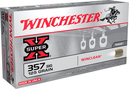 Winchester Ammo WC357SIG Super X  357Sig 125gr Winclean Brass Enclosed Base 50 Per Box/10 Case