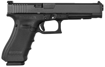 Glock UG4130101MOS G41 Gen4 Competition MOS 45 ACP 10+1 5.31" Steel Barrel, Matte Black Serrated w/MOS Cuts Steel Slide, Black Polymer Frame w/Picatinny Rail, Black Interchangeable Backstrap Grip
