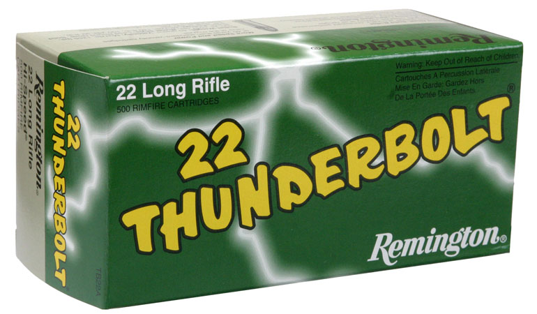 Remington Ammunition 21238 Thunderbolt Rimfire 22LR 40gr Round Nose 50 Per Box/100 Case
