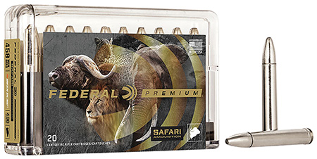 Federal P458T1 Premium Safari Cape-Shok 458WinMag 400gr Trophy Bonded Bear Claw 20 Per Box/10 Case