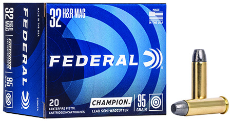 Federal C32HRA Champion Training 32H & R Mag 95gr Lead Semi Wadcutter 20 Per Box/25 Case