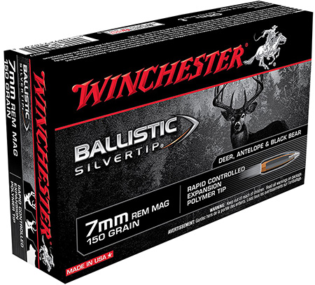 Winchester Ammo SBST7 Ballistic Silvertip  7mmRemMag 150gr Rapid Controlled Expansion Polymer Tip 20 Per Box/10 Case