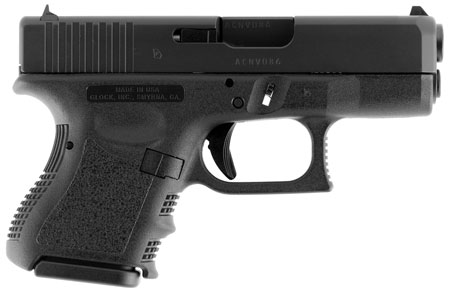 Glock UI2750201 G27 Gen3 Sub-Compact Frame 40 S&W 9+1, 3.43" Black Polygonal Rifled Barrel, Black Cerakote Serrated Steel Slide  &  Polymer Frame, USA Made