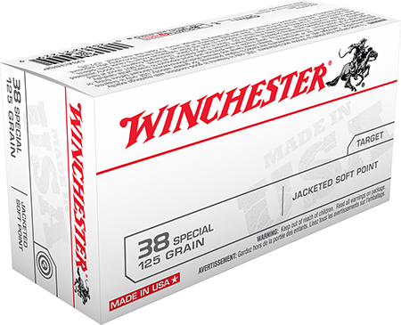 Winchester Ammo USA38SP USA  38Special 125gr Jacketed Soft Point 50 Per Box/10 Case