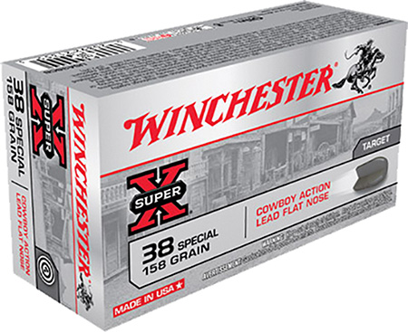 Winchester Ammo USA38CB Super X Cowboy Action 38Special 158gr Lead Flat Nose 50 Per Box/10 Case