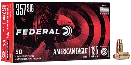 Federal AE357S2 American Eagle Handgun 357Sig 125gr Full Metal Jacket 50 Per Box/20 Case