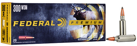 Federal P300WSMB Premium  300WSM 180gr Nosler Partition 20 Per Box/10 Case