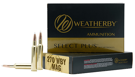 Weatherby N270150PT Select Plus  270WthbyMag 150gr Nosler Spitzer Partition 20 Per Box/10 Case