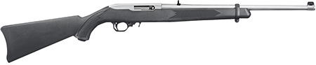 Ruger 1256 10/22 Carbine Full Size 22 LR 10+1 18.50" Satin Stainless Steel Barrel, Drilled  &  Tapped Receiver,  Black Synthetic Fixed Stock, Right Hand