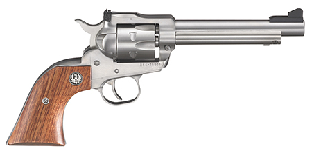 Ruger 0625 Single-Six Convertible 22 LR/22 WMR 6rd 5.50" Satin Stainless Steel Barrel, Cylinder  &  Frame, Hardwood Grip, Transfer Bar Safety, Exposed Hammer