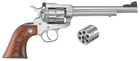 Ruger 0626 Single-Six Convertible 22 LR 22 WMR 6rd 6.50" Satin Stainless Steel Barrel, Cylinder  &  Frame, Hardwood Grip, Transfer Bar Safety, Exposed Hammer