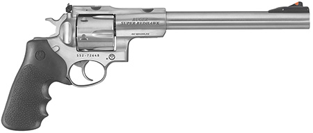 Ruger 5502 Super Redhawk  Large Frame 44 Rem Mag/44 Special 6rd 9.50" Satin Stainless Steel w/Integral Mount Barrel, Satin Cylinder  &  Frame, Hogue Tamer Monogrip, Transfer Bar Safety, Exposed Hammer