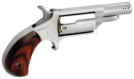 North American Arms NAA22MP Mini-Revolver  22 WMR 5 Shot 1.63" Ported Barrel,  Overall Stainless Steel Finish, Rosewood Birdshead Grip