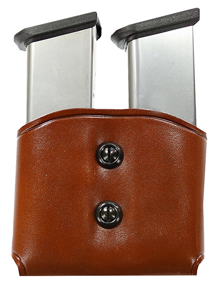 Galco DMC26 DMC Mag Carrier Double Tan Leather Belt Loop 45 ACP Belts 1.50-1.75" Wide Compatible w/ Single Stack Compatible w/ Sig P220 Compatible w/ 1911