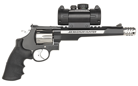 Smith  &  Wesson 170318 Performance Center 629 Hunter 44 Rem Mag 6rd 7.50" Stainless Steel Black Stainless Steel Black Polymer Grip