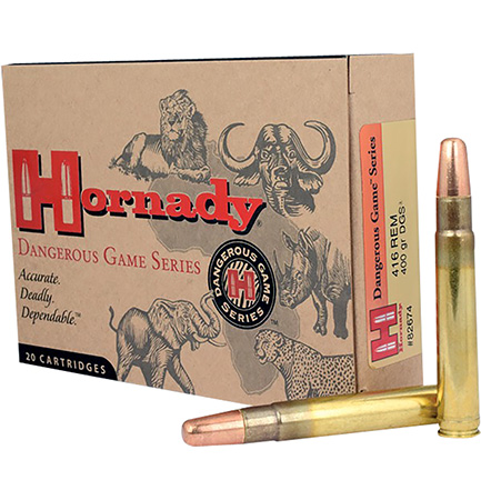 Hornady 82674 Dangerous Game  416RemMag 400gr Dangerous Game Solid 20 Per Box/6 Case