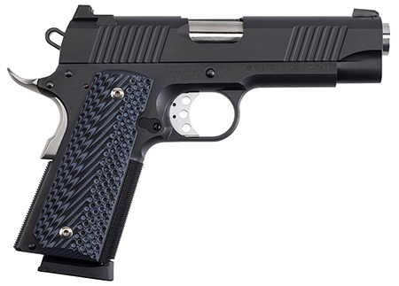 Magnum Research DE1911C 1911 C 45 ACP Caliber with 4.33" Bull Barrel, 8+1 Capacity, Overall Matte Black Finish Carbon Steel, Beavertail Frame, Serrated Slide  &  Black/Gray G10 Grip