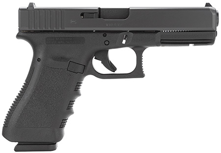 Glock PI3750201 G37 Gen3 45 GAP  4.49" Barrel 10+1, Black Frame  &  Slide, Finger Grooved Rough Texture Grip, Safe Action Trigger