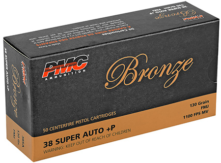 PMC 38SA Bronze  38Super+P 130gr Full Metal Jacket 50 Per Box/20 Case