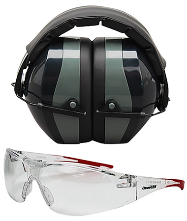 Champion Targets 40622 Eyes  &  Ears Combo 26 dB Over the Head Passive Muff  &  Shooting Glasses Black/Gray