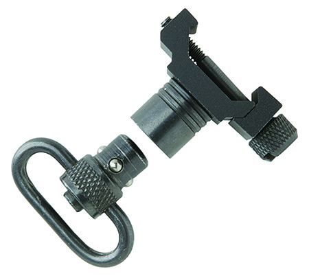 Uncle Mike's 21101 Quick Detach Swivel Set made of Steel with Black Finish, 1" Loop Size  &  Push Button Style for Picatinny  &  Weaver-Style Rails
