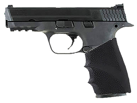 Hogue 17400 HandAll Hybrid Grip Sleeve made of Rubber with Textured Black Finish  &  Finger Grooves for S&W M & P