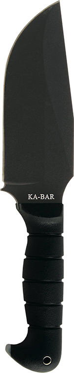 Ka-Bar 1278 Warthog Heavy Duty 6.75" Fixed Clip Point Plain Black SK-5 High Carbon Blade TPR Black Handle