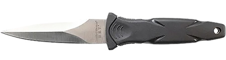 Smith  &  Wesson Knives SWHRT3 H.R.T.  3.50" Fixed Spear Point Plain Black TPR Handle Includes Sheath 7.5" OAL