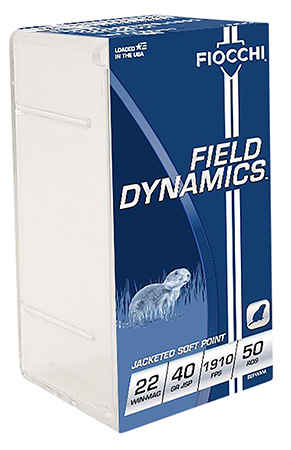 Fiocchi 22FWMA Field Dynamics Performance 22WMR 40gr Jacketed Soft Point 50 Per Box/40 Case