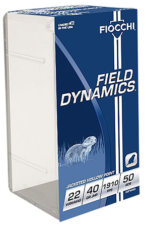 Fiocchi 22FWMB Field Dynamics Performance 22WMR 40gr Jacket Hollow Point 50 Per Box/40 Case