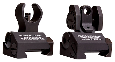 Troy Ind SSIGIARSTBT00 Tritium Micro BattleSight Set HK Front  &  Round Rear  Black Hardcoat Anodized