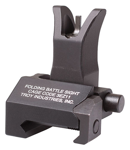 Troy Ind SSIGFBSFMBT01 Tritium Front Folding BattleSight M4  Black Hardcoat Anodized for M4