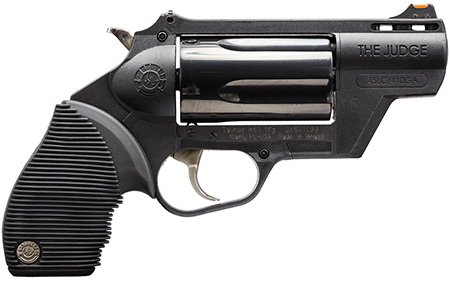 Taurus 2441021PFS Judge Public Defender 45 Colt (LC) Caliber or 2.50" 410 Gauge 5 Shot 2" Black Finish Barrel, Matte Black Oxide Finish Cylinder, Black Finish Polymer Frame  &  Black Rubber Grip