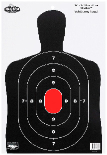 Birchwood Casey 35707 Dirty Bird BC-27 Silhouette Tagboard Hanging Pistol 12" x 18" Black/White 8 Per Pkg
