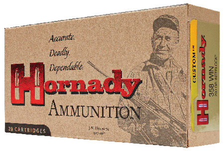 Hornady 91318 Custom  358Win 200gr InterLock Spire Point 20 Per Box/10 Case
