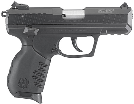 Ruger 3600 SR22  22 LR 10+1 3.50" Satin Stainless Steel Barrel, Black Anodized Serrated Aluminum Slide, Black Polymer Frame w/Picatinny Rail, Black Polymer Grip, Right Hand