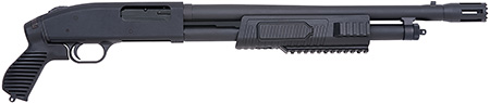 Mossberg 50673 500 FLEX Tactical 12 Gauge Pump 3" 5+1 18.50" Matte Blued Stand-Off Breacher Barrel, Blued Stainless Steel Receiver, Black Fixed w/Pistol Grip Synthetic Stock
