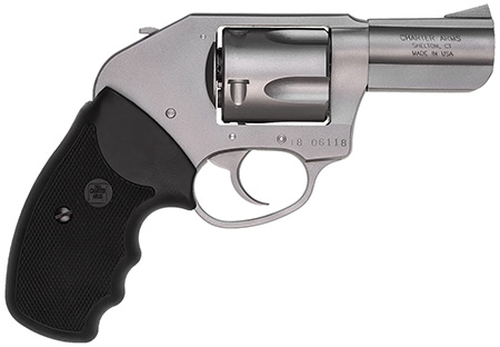 Charter Arms 74410 Bulldog Duty Large 44 Special, 5 Shot 2.50" Matte Stainless Steel Barrel, Cylinder  &  Frame w/Black Finger Grooved Rubber Grip