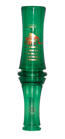 Haydel's Game Calls VR00 "Redleg" Mallard Variable Tone Open Call Double Reed Mallard Sounds Attracts Ducks Green Plastic